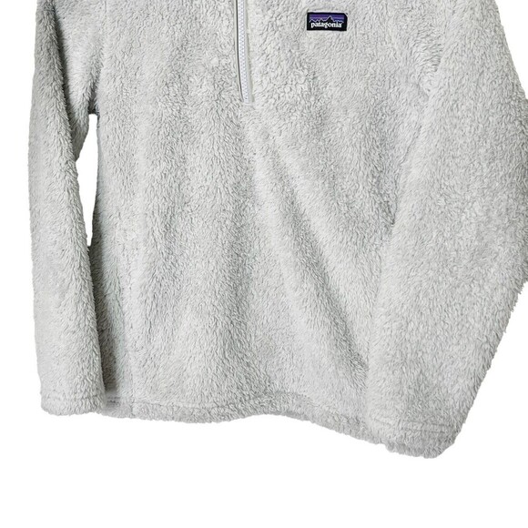 Patagonia Kids Los Gatos 1/4 Zip Fleece Pullover Size Medium Birch White - Picture 4 of 13